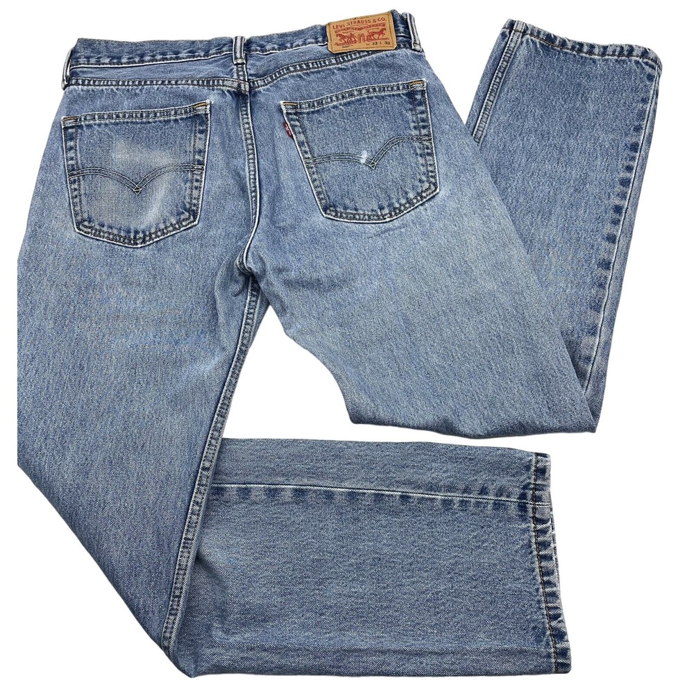 Levi's 505 Light Wash Mid Rise Denim Jeans Men's Size 33x32